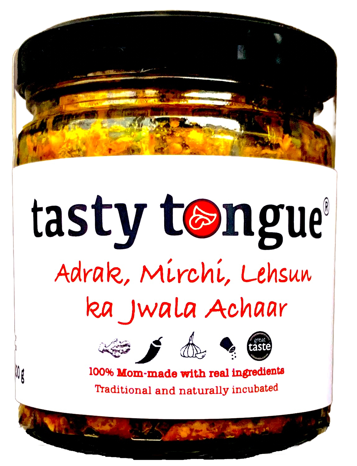 Artisanal Adrak, Mirchi, Lehsun ka Jwala Achar [Ginger, Green chilli and Garlic Jwala Pickle] | 200 Gms