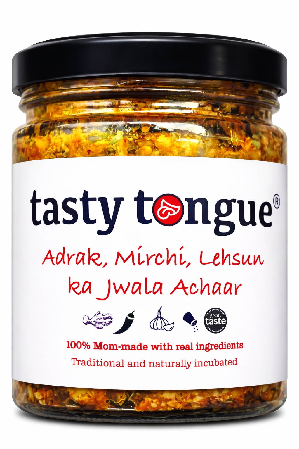 Artisanal Adrak, Mirchi, Lehsun ka Jwala Achar [Ginger, Green chilli and Garlic Jwala Pickle] | 200 Gms