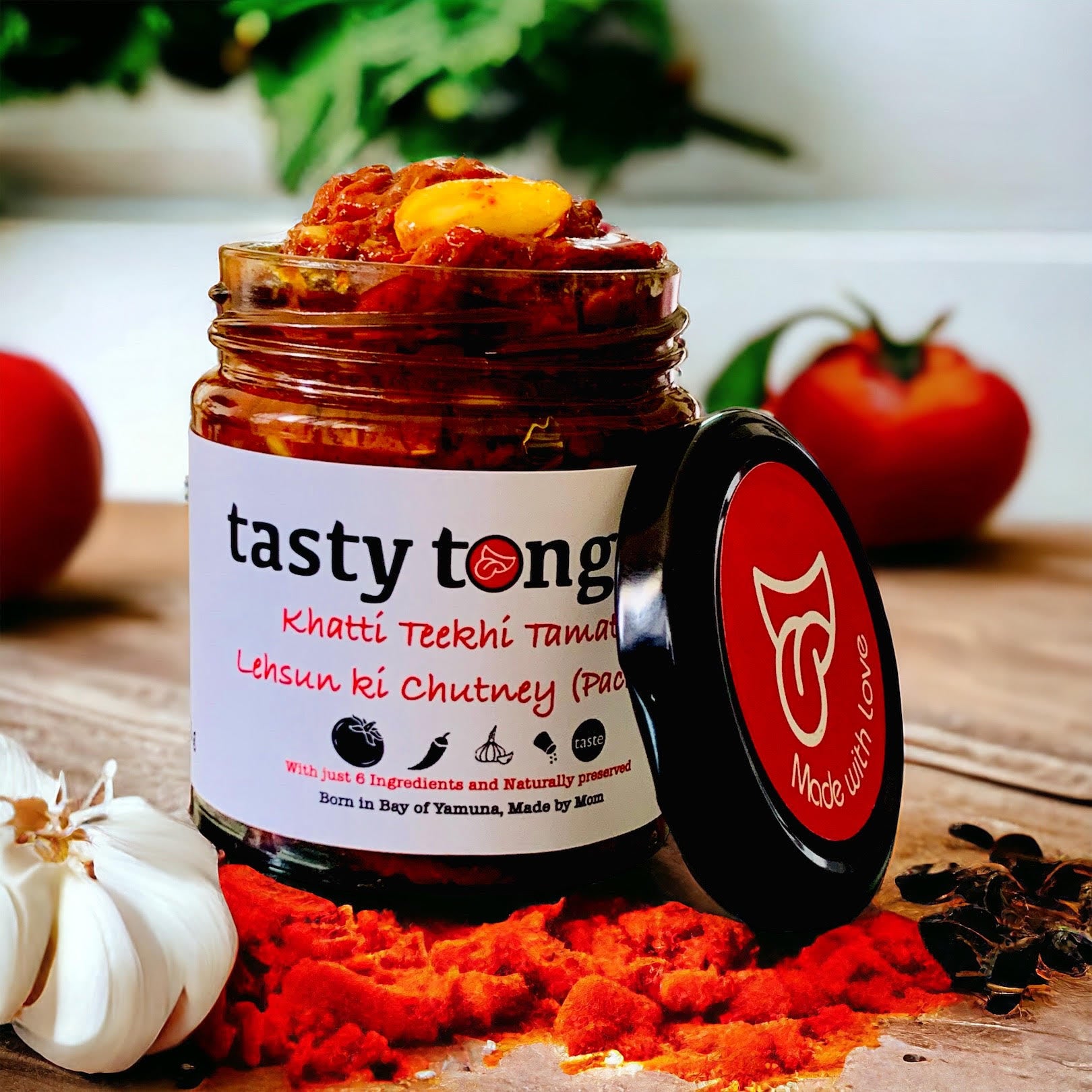 Signature Mom-made Chutneys: Aam ki Chutney+Tamatar Lehsun Ki chutney+Caremalized Pyaaz Chutney | 750 Gms